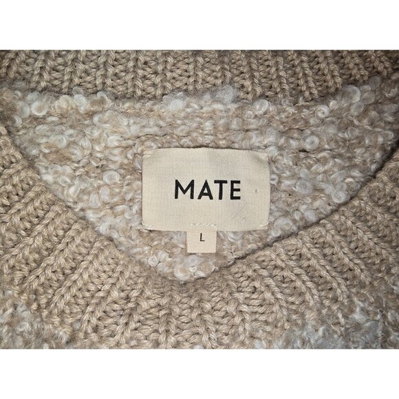 MATE‎ The Label Alpaca Pima Cotton Sweater L Cream Loop Knit Ethical Undyed Boho - Picture 4 of 8